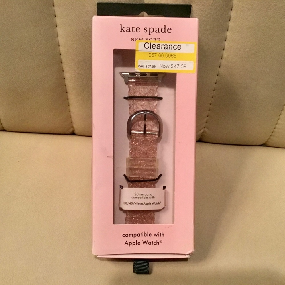 Kate Spade Apple Watch Rose Glitter Jelly Band - New in Box